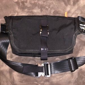 Rolltop Cordura Mini-Messenger Crossbody Bag